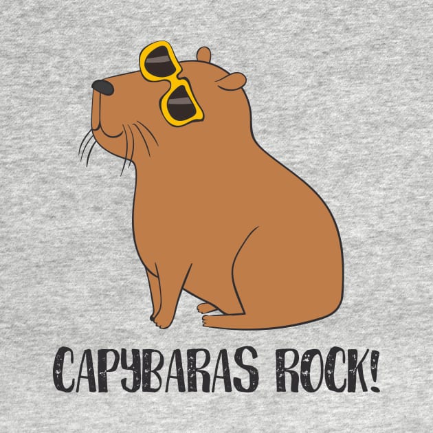 Capybaras Rock! Funny Cute Capybara Love by Dreamy Panda Designs